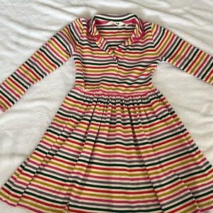 Mini Boden Kids' Stripe Long Sleeve Cotton Rib Dress